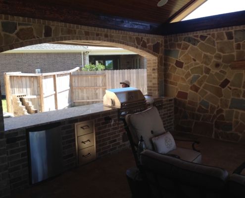 outdoor brick kitchen