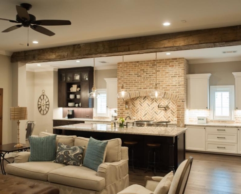 brick arch in kitchen full view