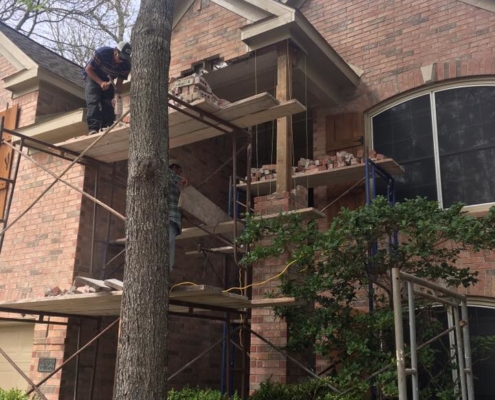 brick column during repair