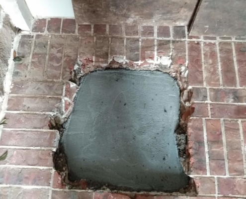 broken brick floor