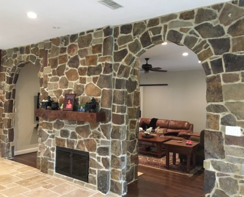 indoor brick accent wall