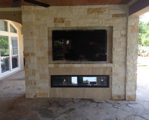 custom brick patio wall