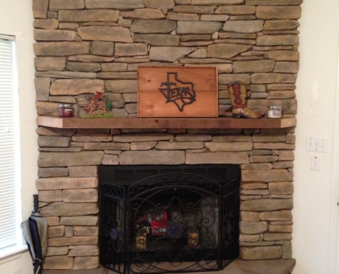 custom stone fireplace