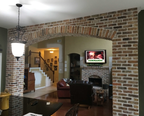 indoor brick accent wall