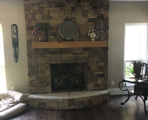 indoor brick restoration chimney