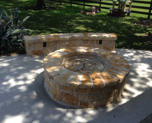 outdoor brick fireplace