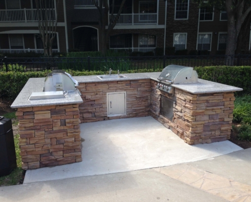 outdoor brick kitchen bbq