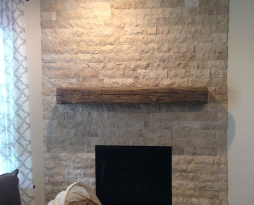 restored brick fireplace