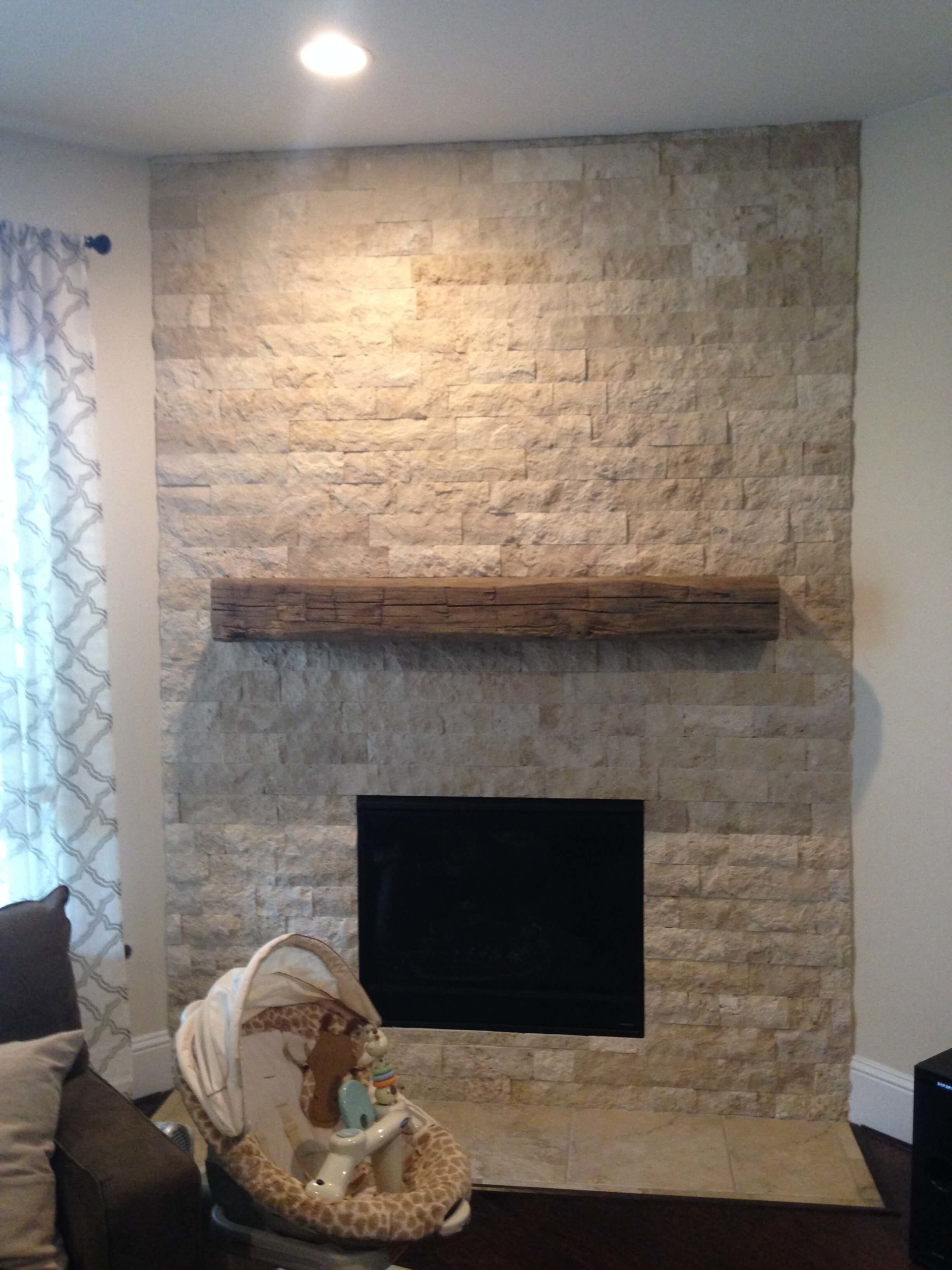 restored brick fireplace