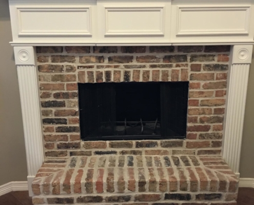 small fireplace brick restoration