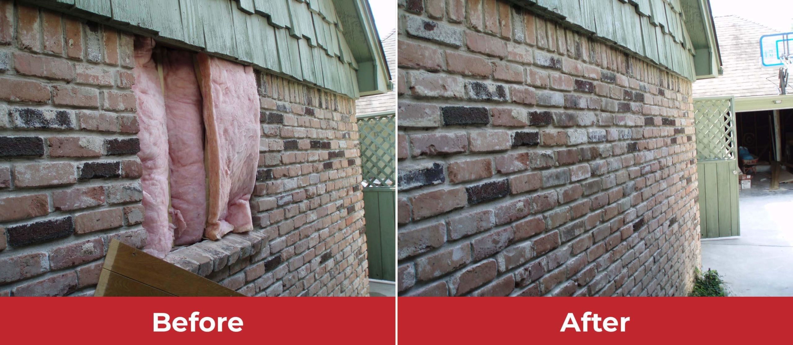 brick wall repair before and after